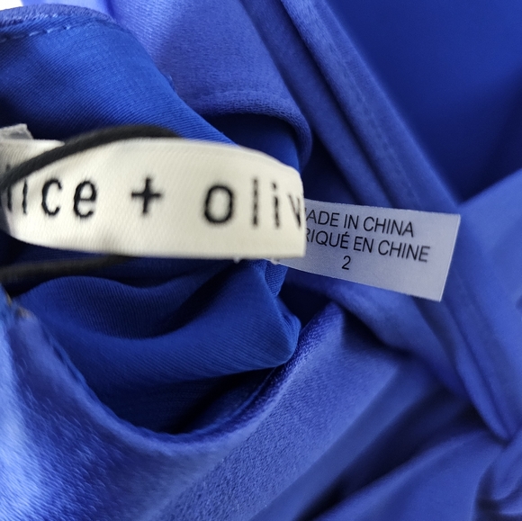 Alice +Olivia Francine Dress Midi Cobalt Blue New With Tags Size 2 - Picture 11 of 11
